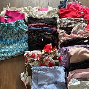 Elegant Blue Patterned Women's Skirt